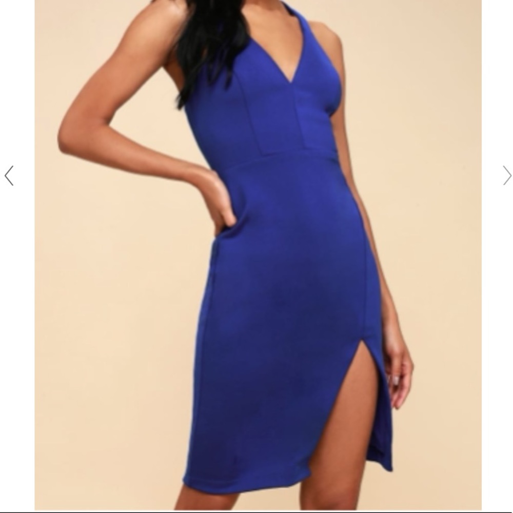 Lulu's Blue Midi Dress - Picture 2 of 8
